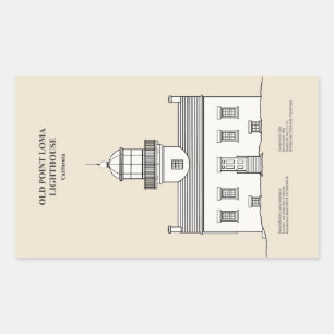 Old Point Loma Lighthouse - California - SBD Rectangular Sticker