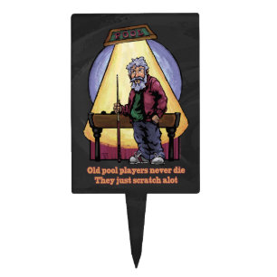 Old Pool Players Cake Topper