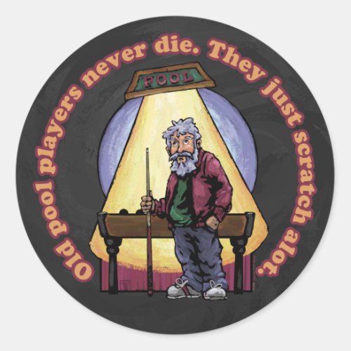 Old Pool Players Classic Round Sticker