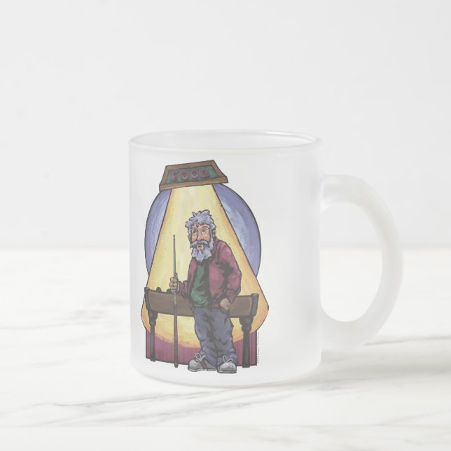 Old Pool players Frosted Glass Coffee Mug (Right)
