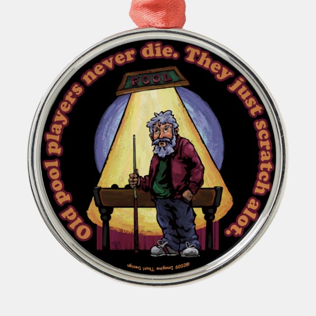 Old Pool players Metal Ornament (Front)