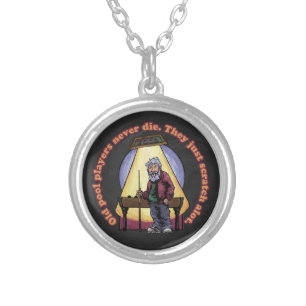 Old Pool Players Silver Plated Necklace