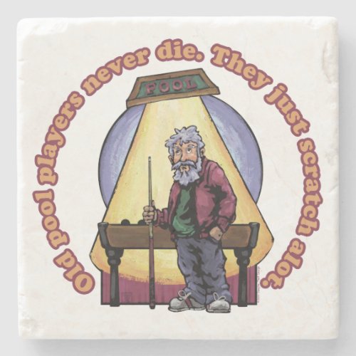 Old Pool Players Stone Coaster