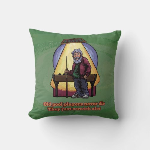 Old Pool players Throw Pillow