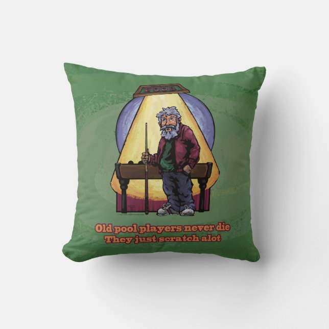 Old Pool players Throw Pillow (Front)