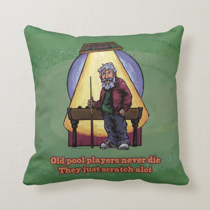 Old Pool players Throw Pillow