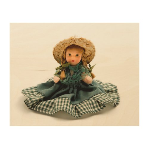 Old porcelain doll wood wall art