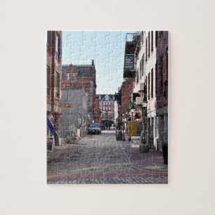 Old Port Portland ME Maine Cobblestone Street Jigsaw Puzzle