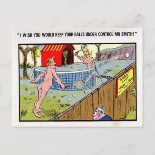 Old Postcard _ A Comic Tennis Postcard