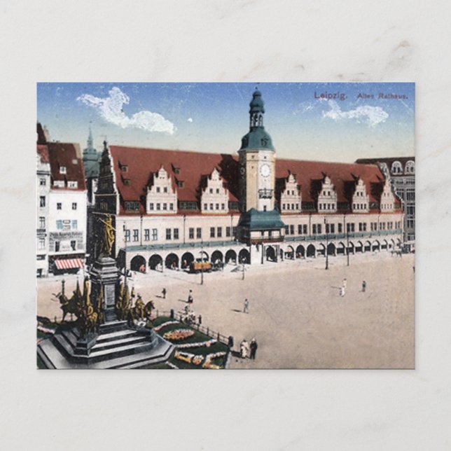 Old Postcard - Altes Rathaus, Leipzig (Front)