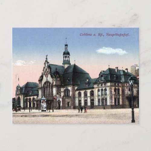 Old Postcard _ Bahnhof Koblenz Germany