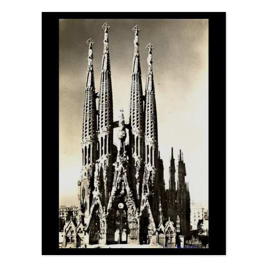 Old Postcard Barcelona Sagrada Familia Zazzle Com