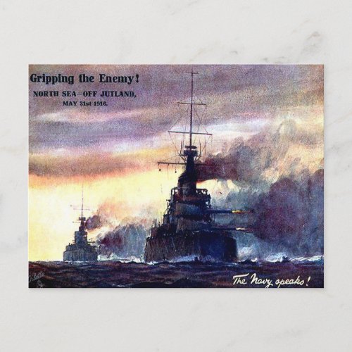 Old Postcard _ Battle of Jutland 1916