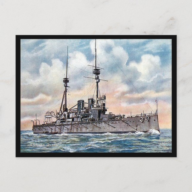 Old Postcard - Battleship HMS Lord Nelson (Front)