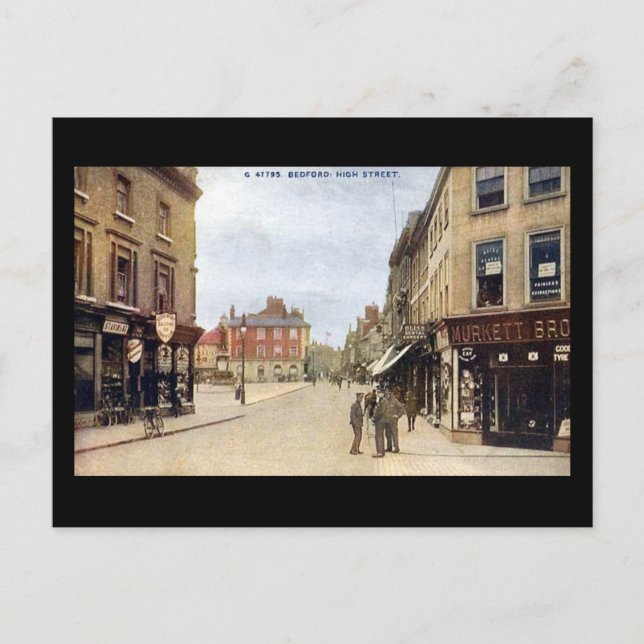 Old Postcard, Bedford High Street Postcard (Front)