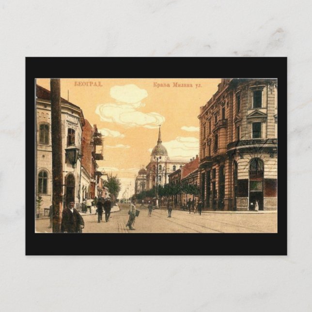 Old Postcard, Belgrade, Krala Milana Street Postcard (Front)