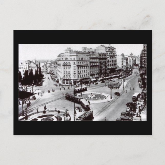 Old Postcard, Belgrade, Terazije in 1939 Postcard (Front)