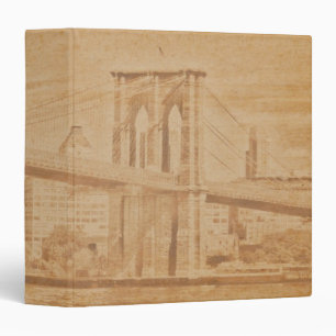 Old Postcard Brooklyn Bridge 1.5" Photo Album 3 Ring Binder