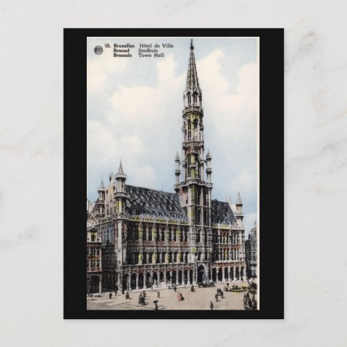 Old Postcard _ Brussels Town Hall