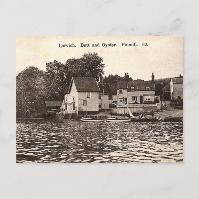 Old Postcard - Butt and Oyster, Pin Mill, Ipswich  (Front)