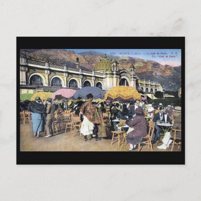 Old Postcard - Cafe de Paris, Monte Carlo (Front)