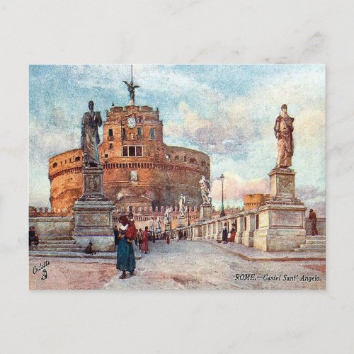 Old Postcard _ Castel Sant Angelo Rome