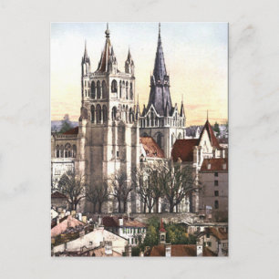 Old Postcard - Cathedral, Lausanne, Switzerland