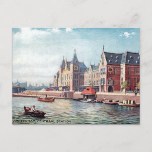 Old Postcard - Centraal Station, Amsterdam