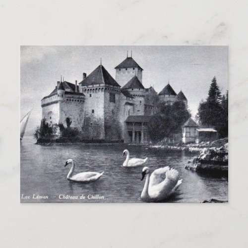 Old Postcard _ Chteau de Chillon Switzerland
