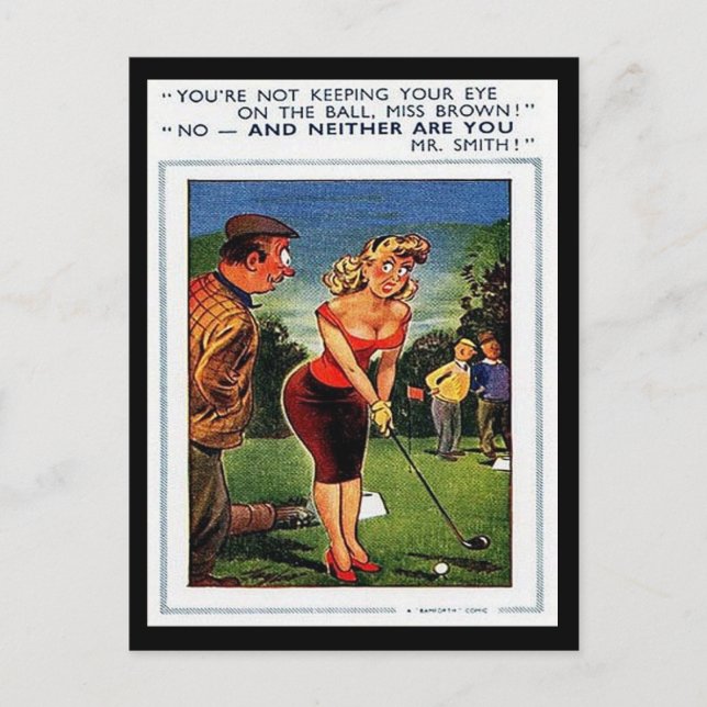 Old Postcard - Comic - Golf (Front)