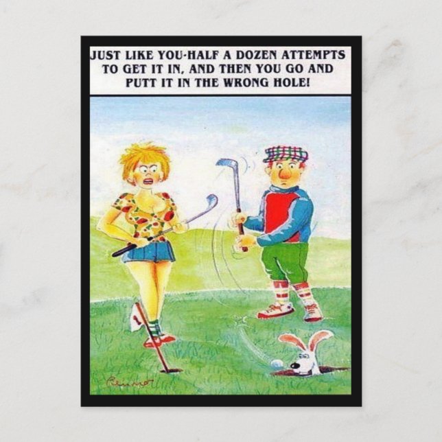 Old Postcard - Comic - Golf (Front)