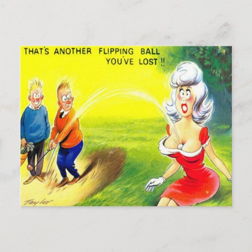 Old Postcard _ Comic _ Golf _ Lost Ball