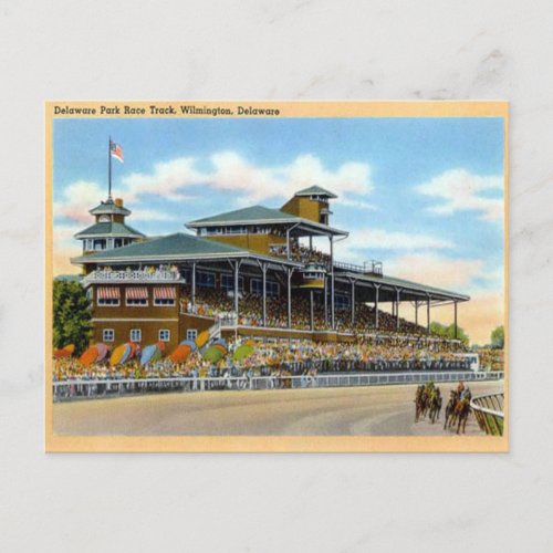 Old Postcard Delaware Park Race Track Wilmington Postcard