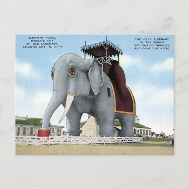 Old Postcard - Elephant Hotel, Atlantic City (Front)