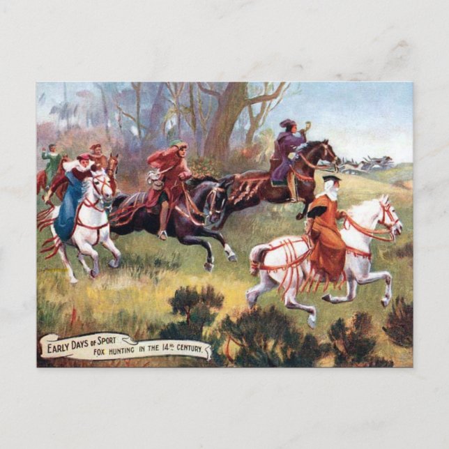 Old Postcard - Fox Hunting (Front)