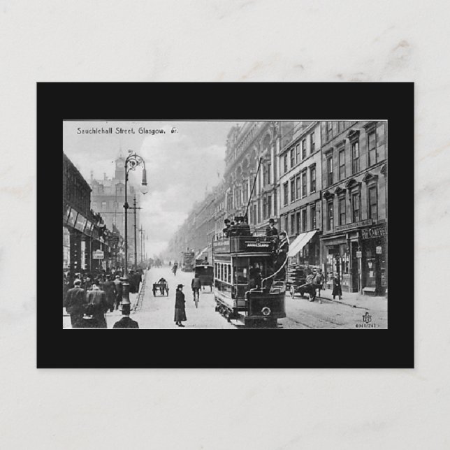 Old Postcard, Glasgow, Sauchiehall Street Postcard (Front)