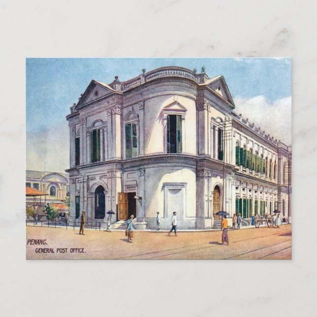 Old Postcard - GPO, Penang, Malaysia (Front)