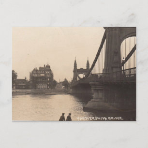 Old Postcard - Hammersmith Bridge, London