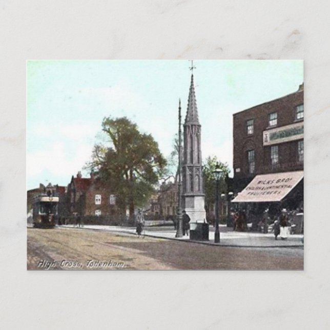 Old Postcard - High Cross, Tottenham, London (Front)
