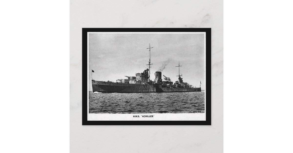 Old Postcard HMS (later HMNZS) Achilles Zazzle