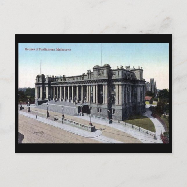 Old Postcard - Houses of Parliament, Melbourne (Front)