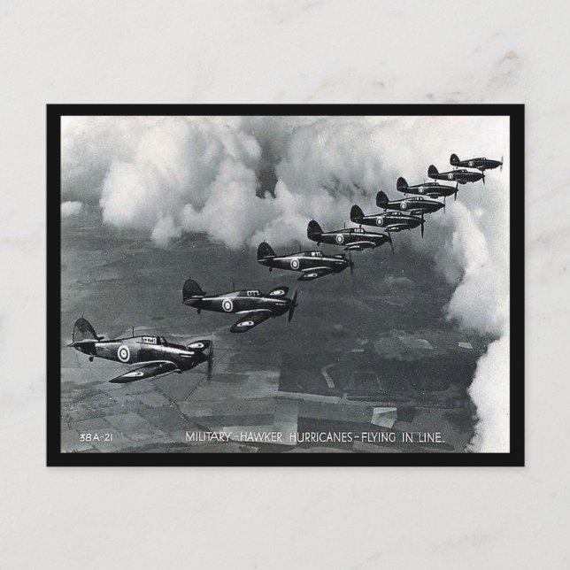 Old Postcard - Hurricanes Flying in Line (Front)