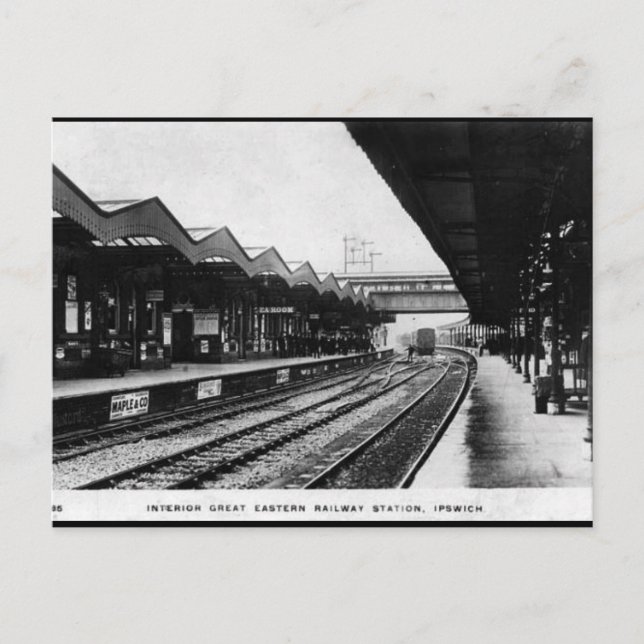 Old Postcard - Ipswich Railway Station (Front)