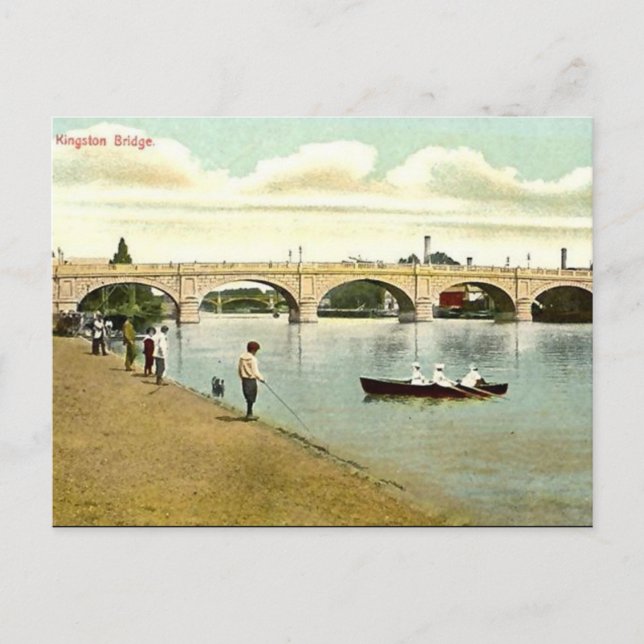 Old Postcard - Kingston Bridge, London (Front)