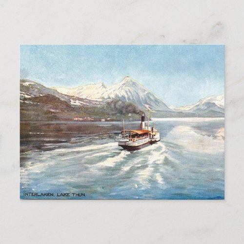 Old Postcard _ Lake Thun Interlaken Switzerland