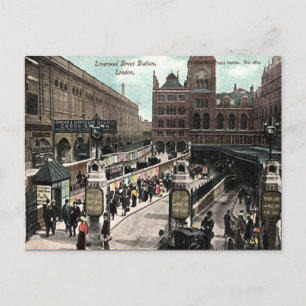 Old Postcard - Liverpool Street Station, London