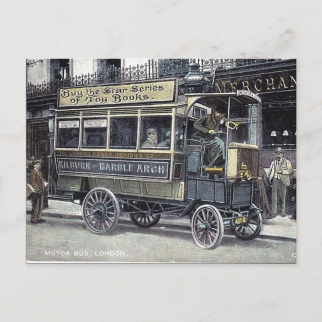 Old Postcard - London Motor Bus (Front)