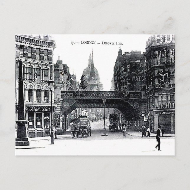 Old Postcard - Ludgate Hill, London (Front)