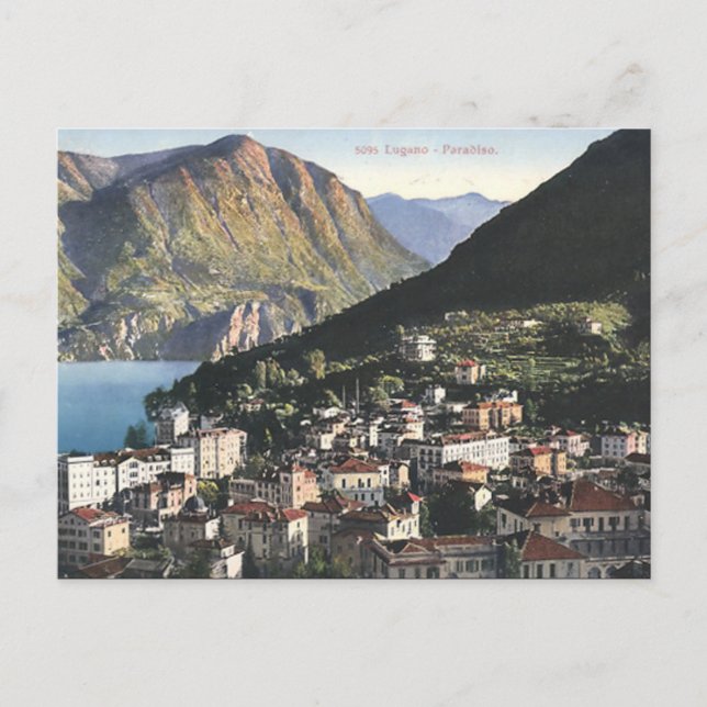 Old Postcard - Lugano - Paradiso, Switzerland (Front)