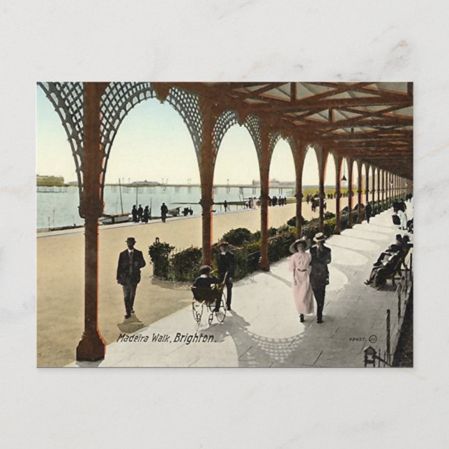 Old Postcard - Madeira Walk, Brighton (Front)